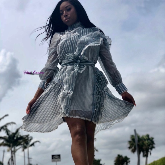 Blue and white dress - Picture 2 of 3